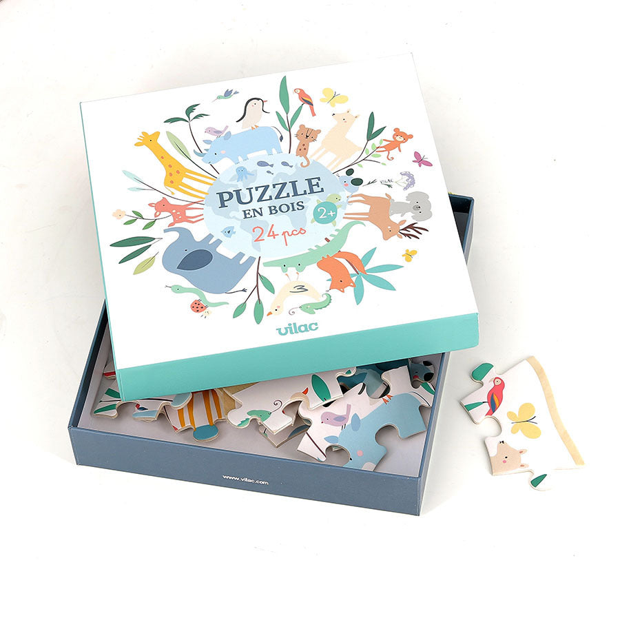 Puzzle rond 24 pièces le monde Sarah Betz - Vilac