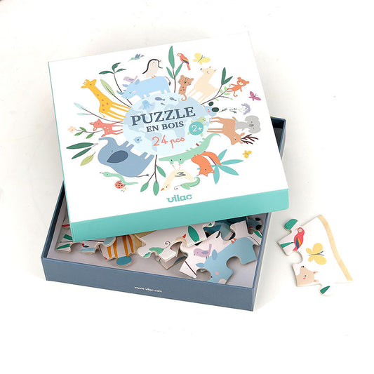 Puzzle rond 24 pièces le monde Sarah Betz - Vilac