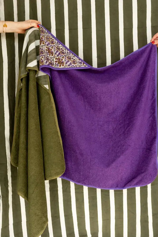 Cape de Bain Cafi - Rayures vertes - Apaches