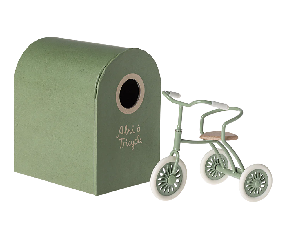 Le tricycle pour souris et son abris - Elément miniature Maileg