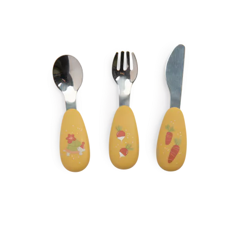 Set couverts silicone Trois Petits Lapins - Moulin Roty