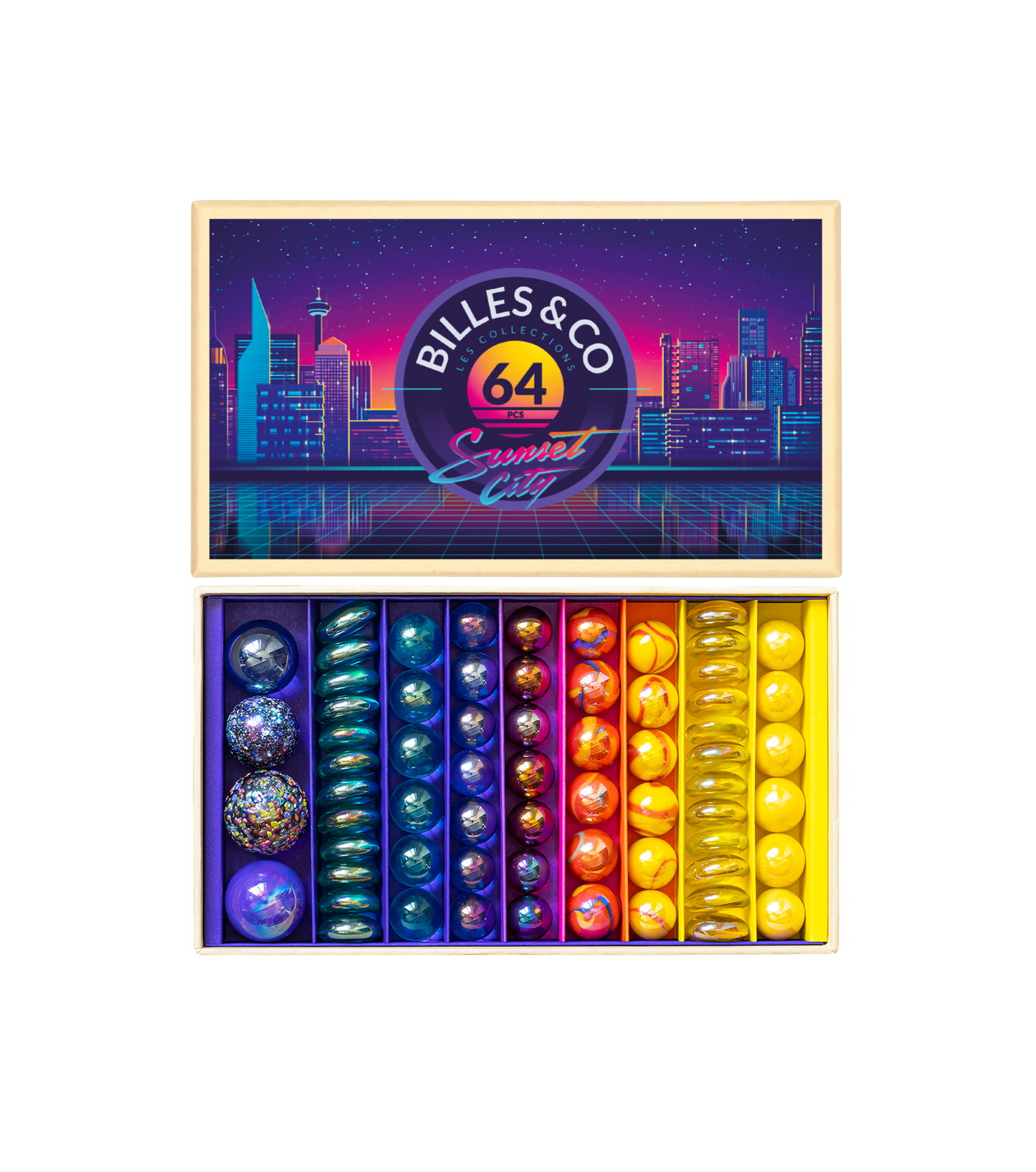 Coffret de billes - Sunset City - Billes and co