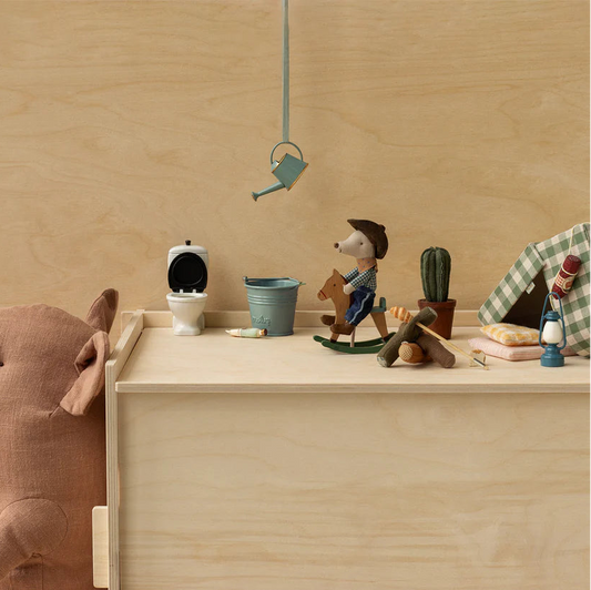 Maileg - Souris Cow-boy sur son cheval à bascule