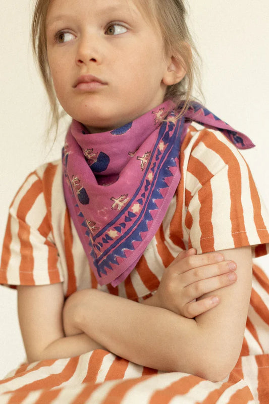 Petit Foulard Manika - Florets Fushia - Apaches