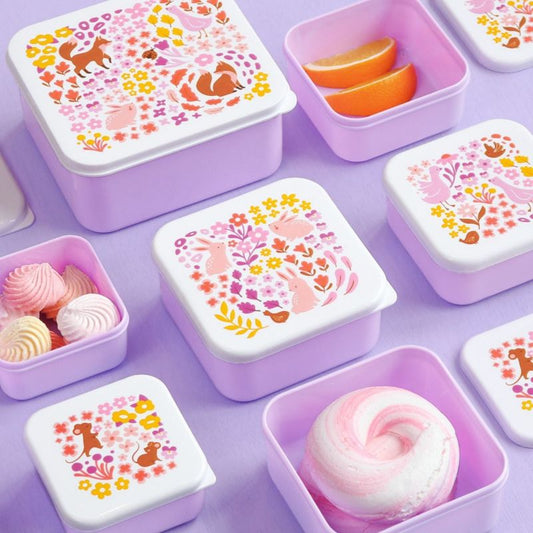 Lot de 4 boîtes à goûter Fleurs du jardin - A little lovely company