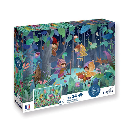 Puzzle 2 x 24 pièces - Elfes et Fées - Sentosphère