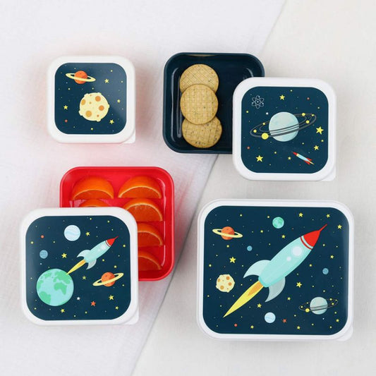 Lot de 4 boîtes à goûter Espace - A little lovely company