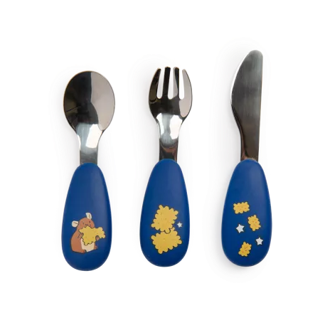 Set couverts silicone Puce & Pilou - Moulin Roty