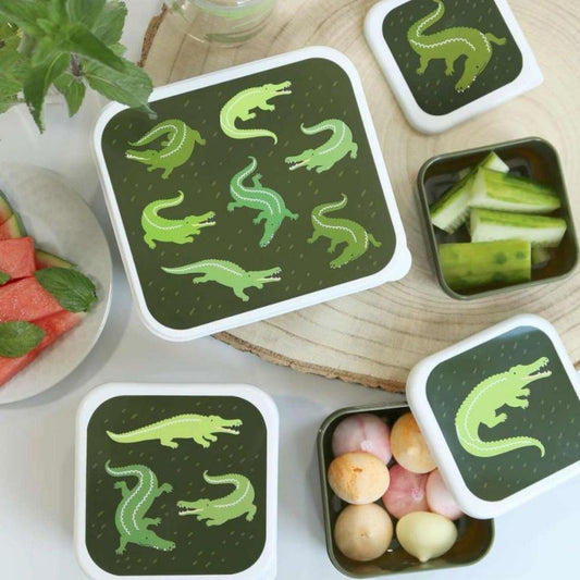Lot de 4 boîtes à goûter Croco - A little lovely company