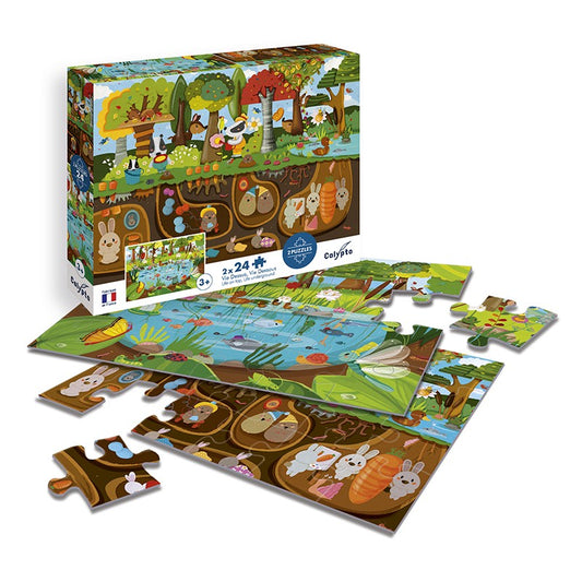 Puzzle 2 x 24 pièces - Vie dessus Vie dessous - Sentosphère