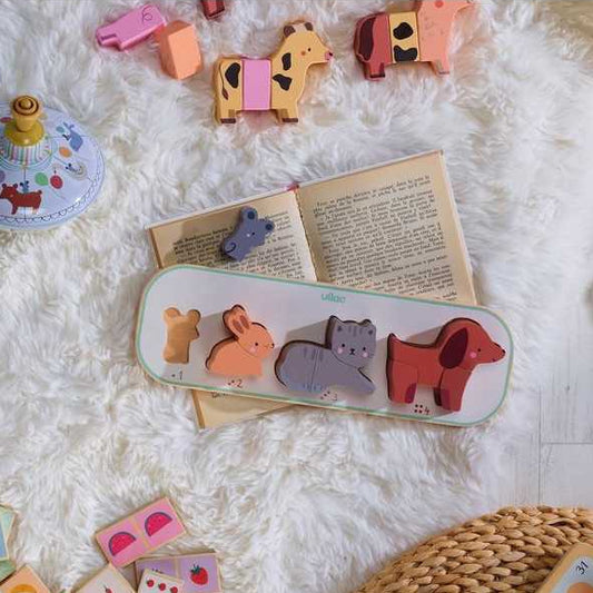 Puzzle - Encastrement 1,2,3 et 4 animaux - Vilac