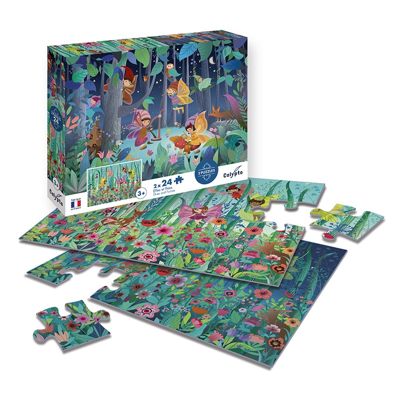 Puzzle 2 x 24 pièces - Elfes et Fées - Sentosphère