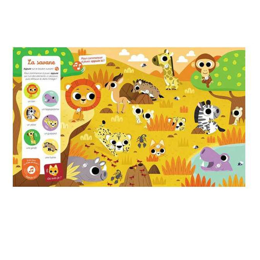 Livre sonore Cherche et trouve des tout-petits Les animaux - Auzou