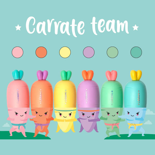Legami - Set de 6 Mini Surligneurs - Carotte