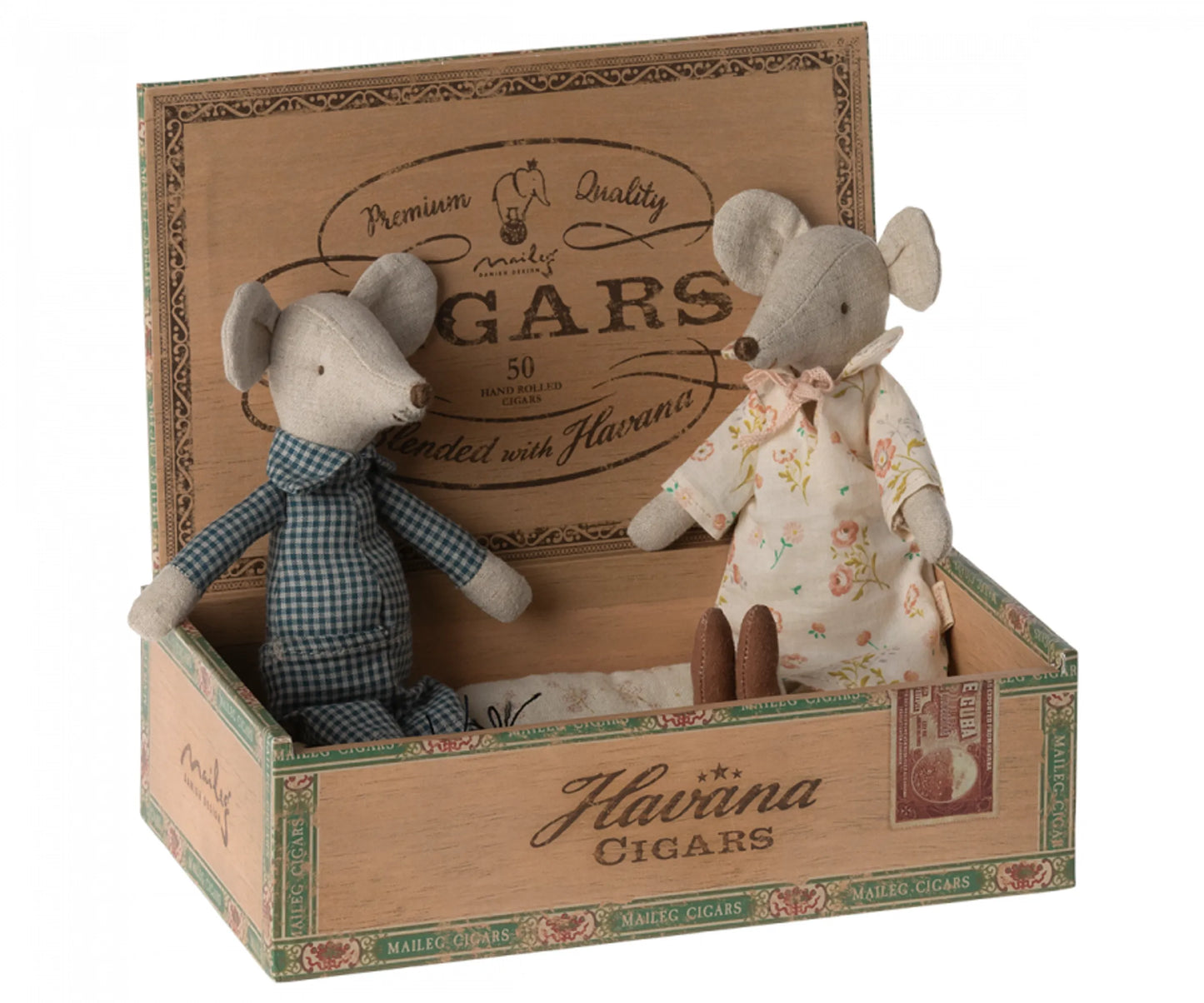 Grand-mère & Grand-père souris et leur boîte à cigares