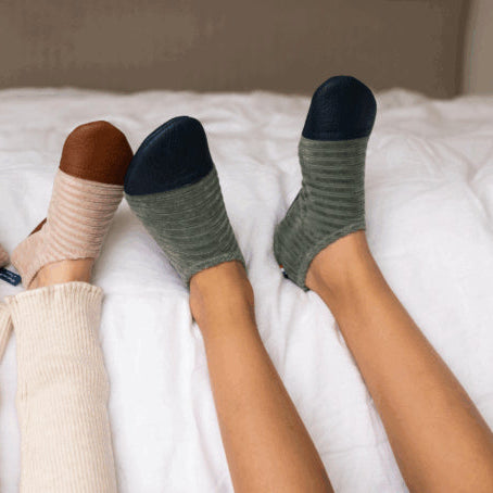 Chaussons - Les Petits Velours - Gris vert - Les pas petits