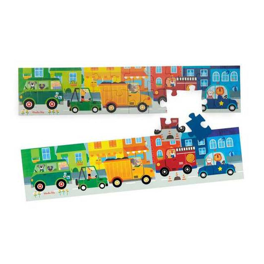 Puzzle 24 pièces Les véhicules - Les Popipop - Moulin Roty