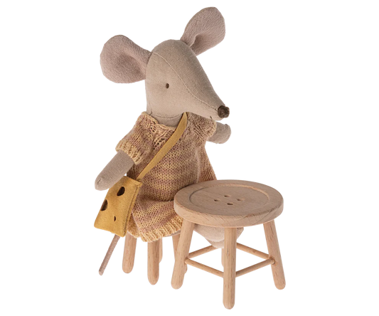 Ensemble table et tabouret pour Souris - Elément miniature Maileg