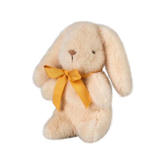 Mini doudou lapin crème et nœud jaune - Maileg