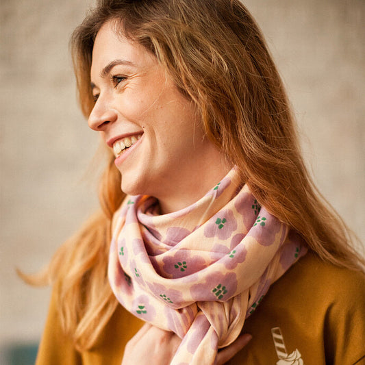 Grand Foulard Latika - Flora Bold Lavande - Apaches