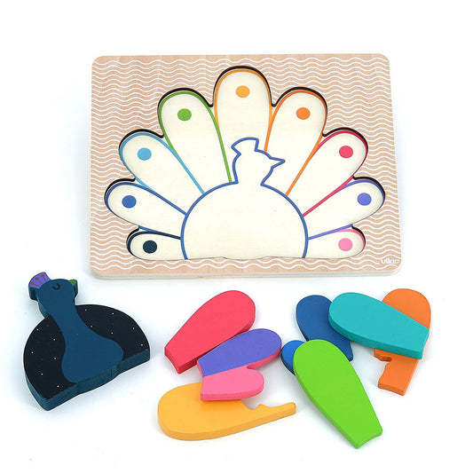 Puzzle encastrement en volume paon Andy Westface - Vilac