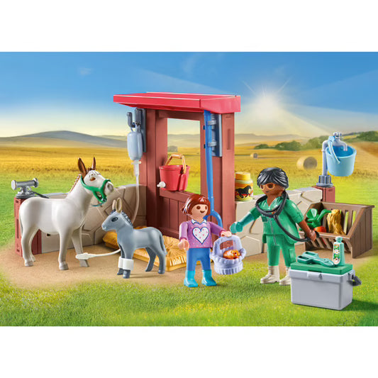 Playmobil - Country - Vétérinaire avec animaux de la ferme