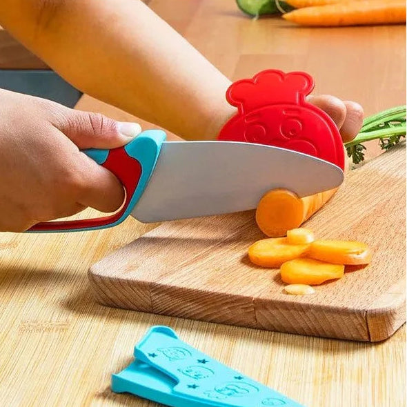 Couteau du chef bleu et rouge - Chefclub Kids