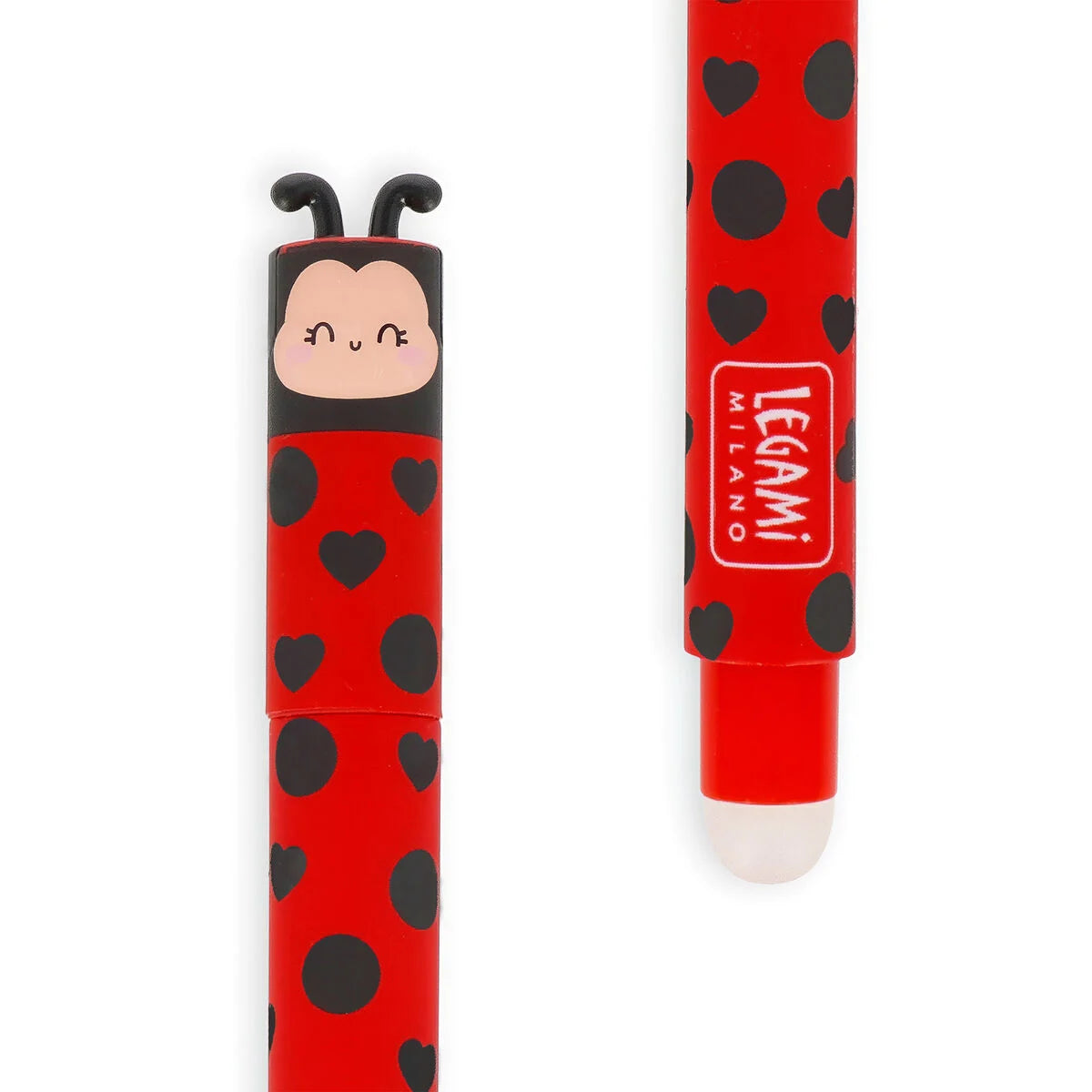Legami - Stylo à Encre Gel Effaçable Ladybug « Get Lucky» - Erasable Pen