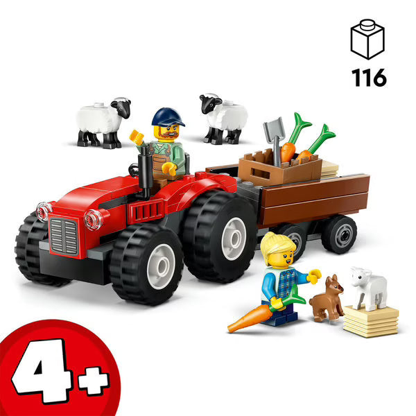 LEGO - City - Tracteur agricole rouge avec remorque et moutons