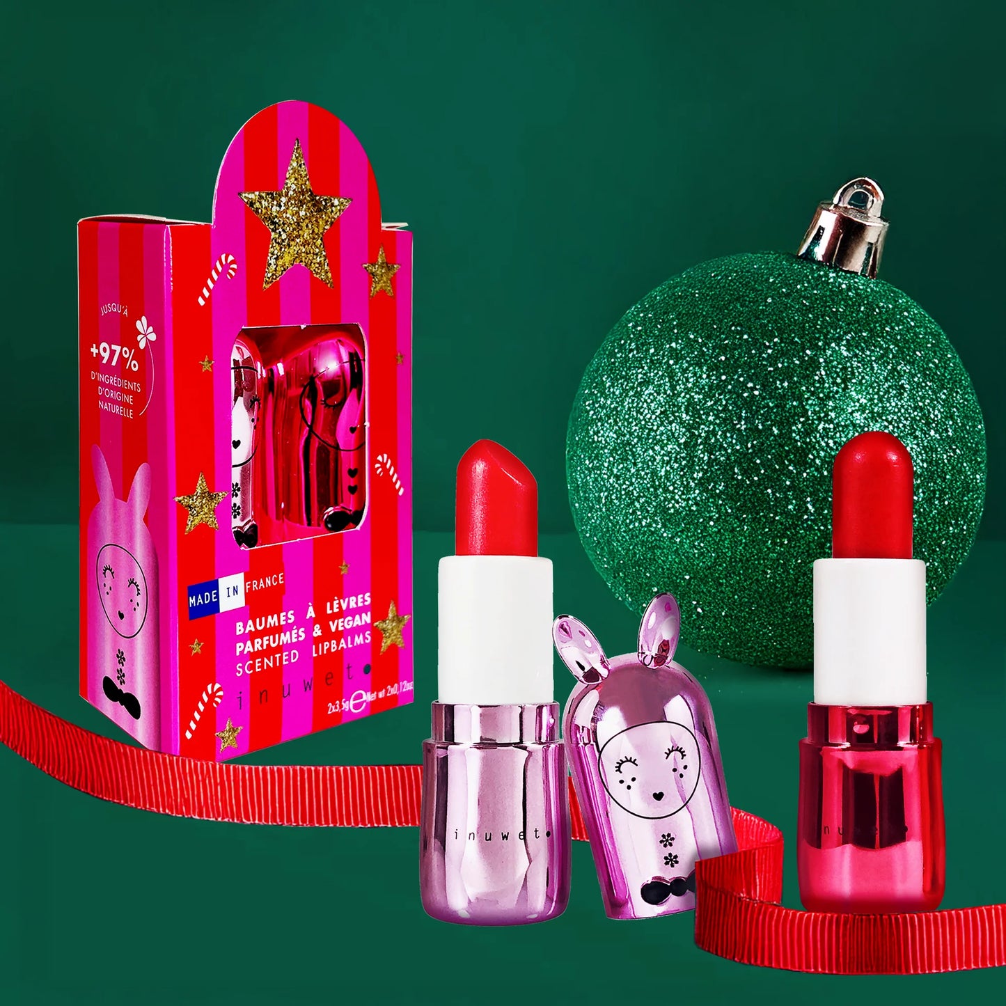 Duo baumes à lèvres Couture - Framboise et pomme d'amour - Inuwet