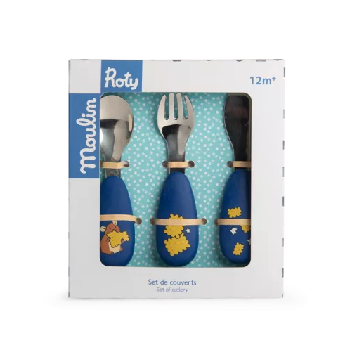 Set couverts silicone Puce & Pilou - Moulin Roty