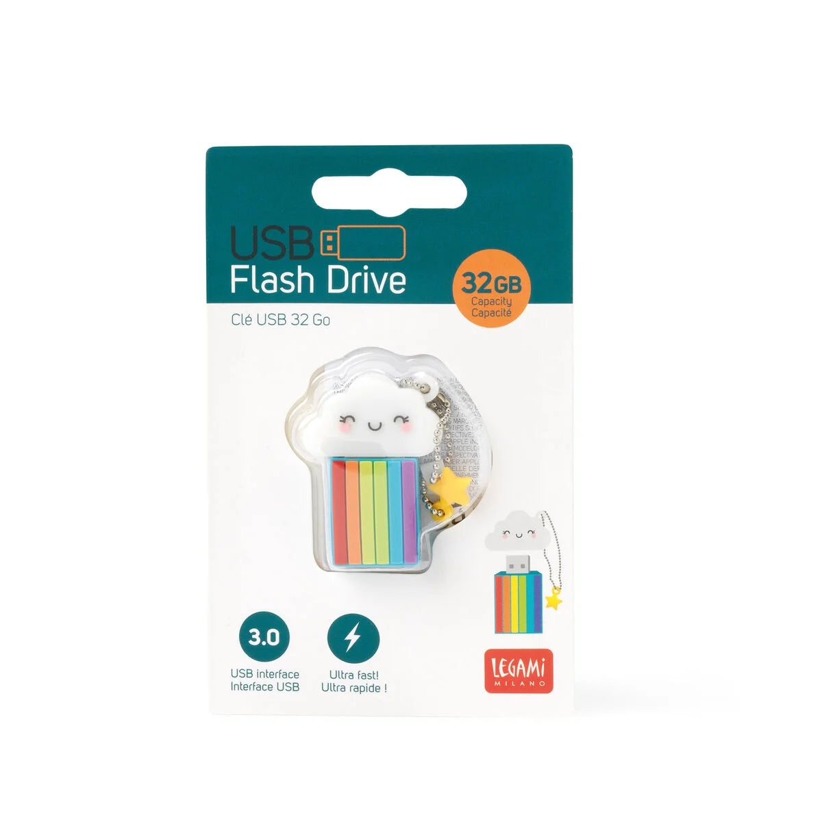 Legami - Clé USB 3.0 32 GB - Arc-en-ciel - Flash Drive