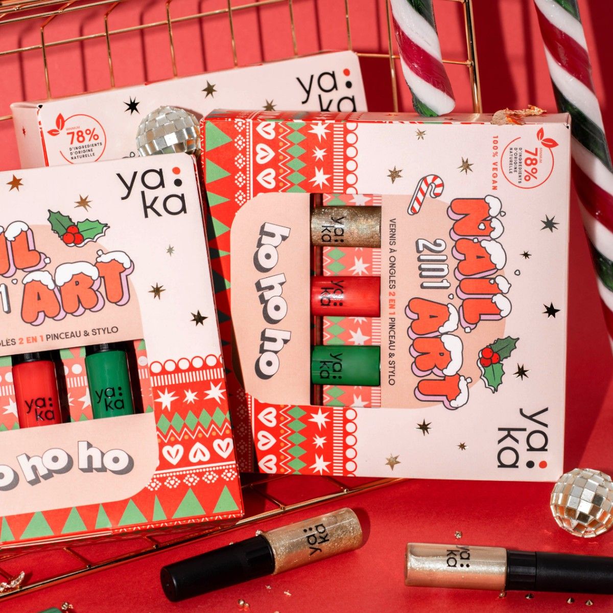 Coffret vernis à ongles 2en1 - Ho Ho Ho - Noël - Yaka