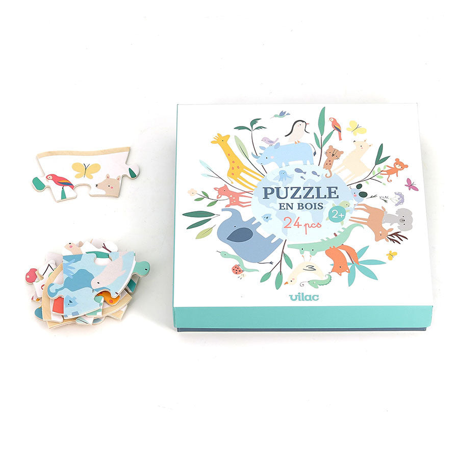 Puzzle rond 24 pièces le monde Sarah Betz - Vilac