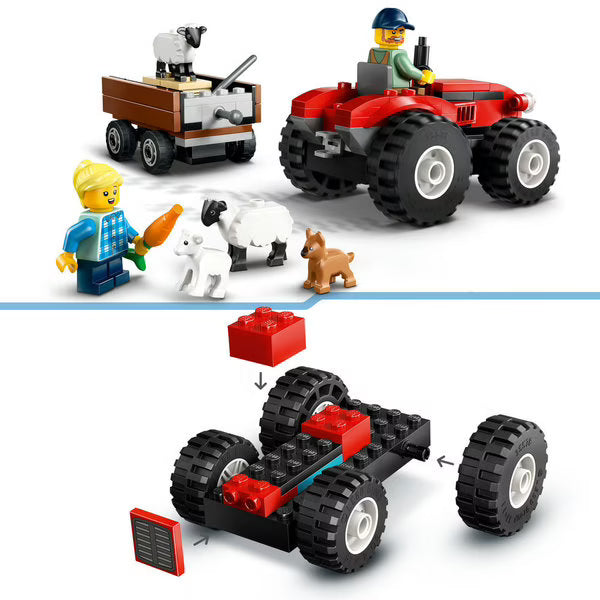 LEGO - City - Tracteur agricole rouge avec remorque et moutons
