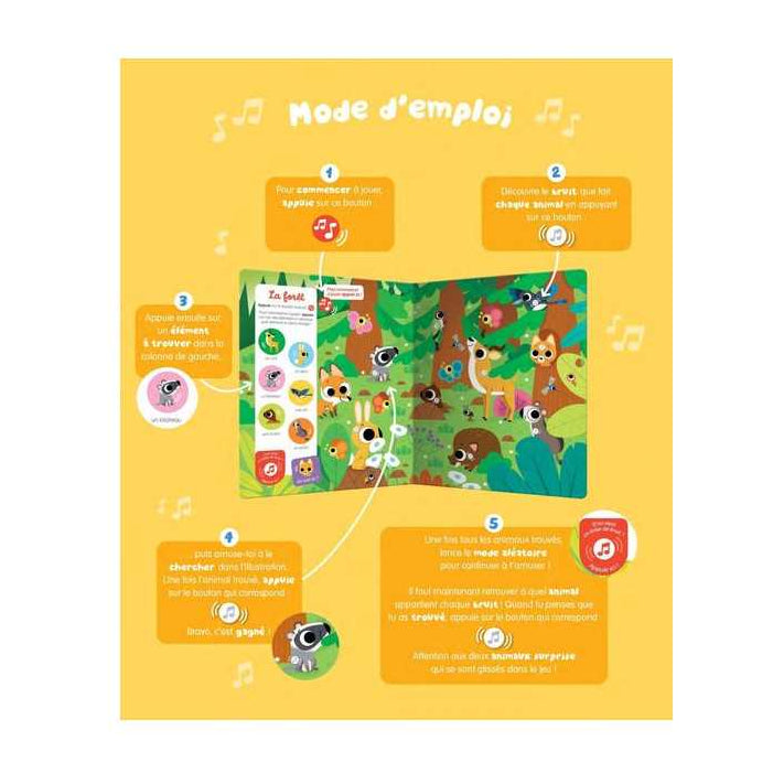 Livre sonore Cherche et trouve des tout-petits Les animaux - Auzou