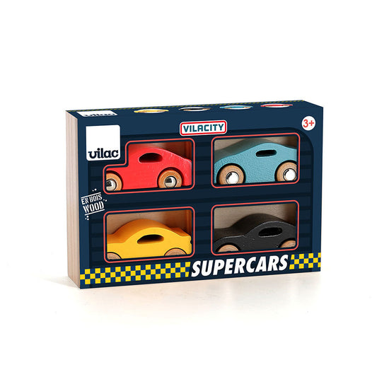 Coffret de 4 voitures super cars - Vilac