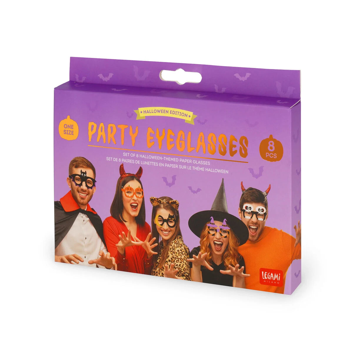 Legami - Set de 8 Paires de Lunettes en Papier - Halloween