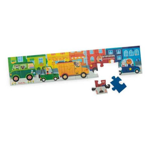 Puzzle 24 pièces Les véhicules - Les Popipop - Moulin Roty