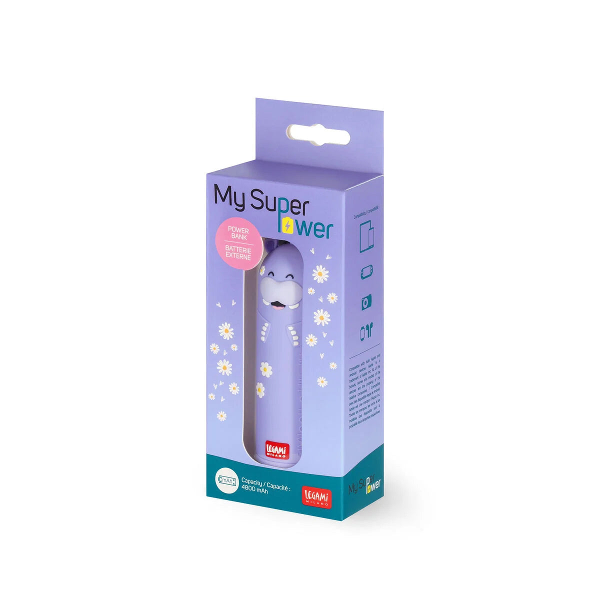 Legami - Batterie Externe Portable Hippo - My Super Power