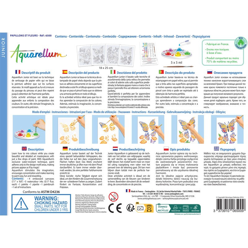 Aquarellum Junior - Papillons et fleurs - Sentosphère