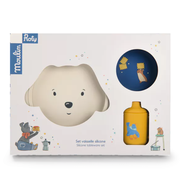 Set vaisselle silicone Puce & Pilou - Moulin Roty