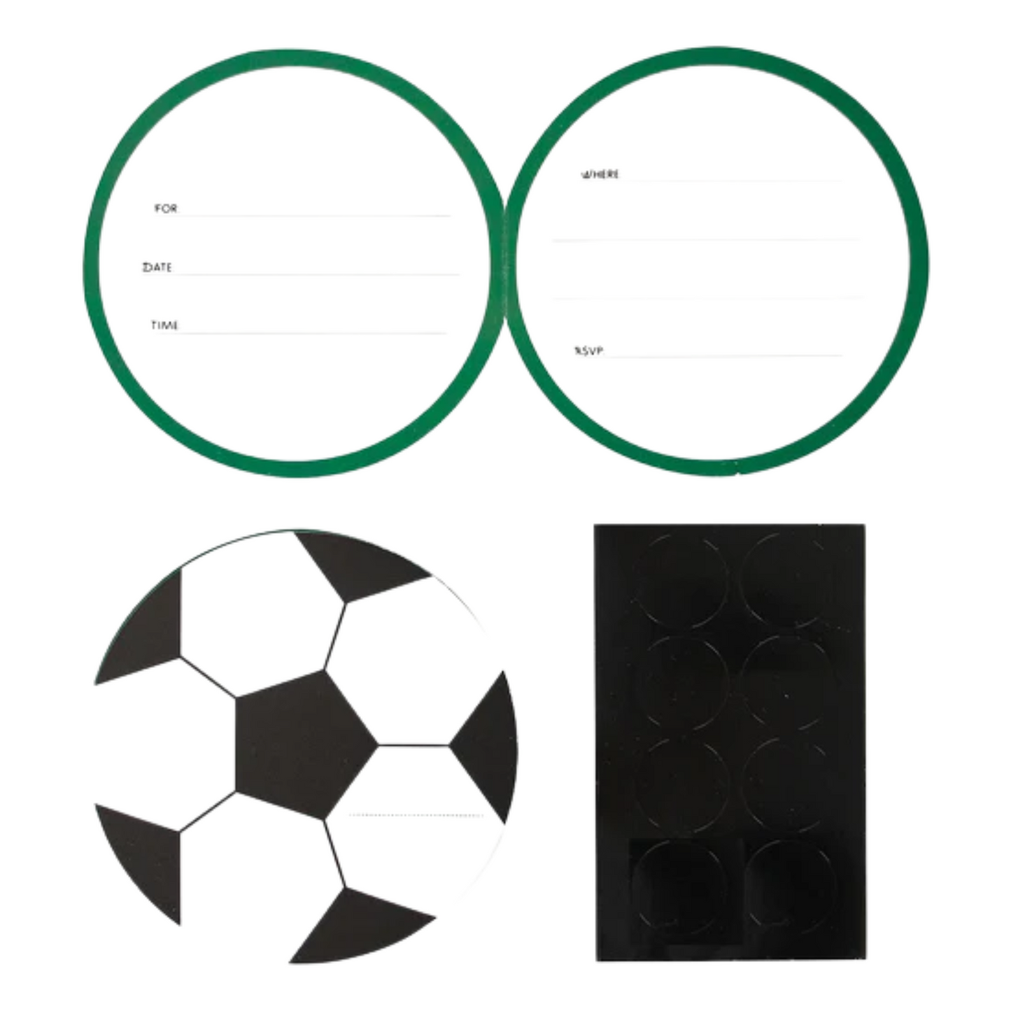 Lot de 8 invitations d'anniversaire - Ballon de foot