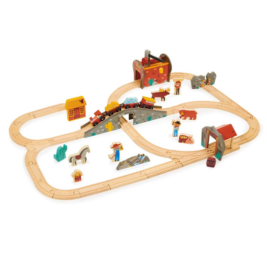 Circuit de train en bois - La Mine d'Or