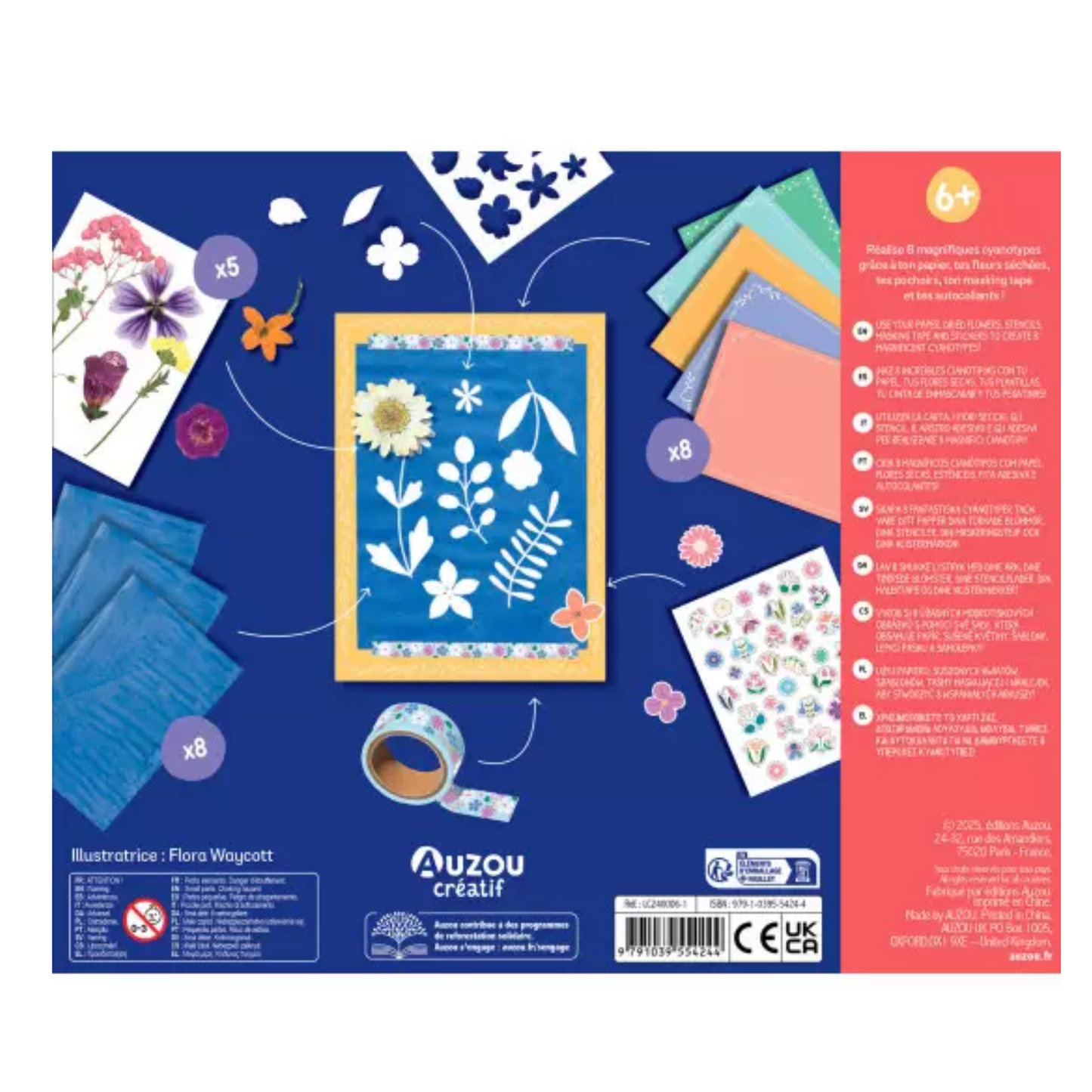 Tableaux fleuris : 8 cyanotypes - Coffret DIY - Auzou