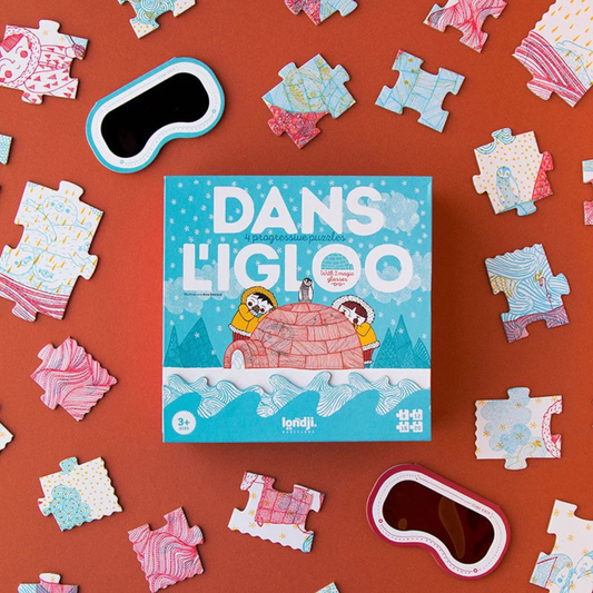 Lot de 4 puzzles - 9, 12, 16 et 20 pièces - Dans L'Igloo - Londji
