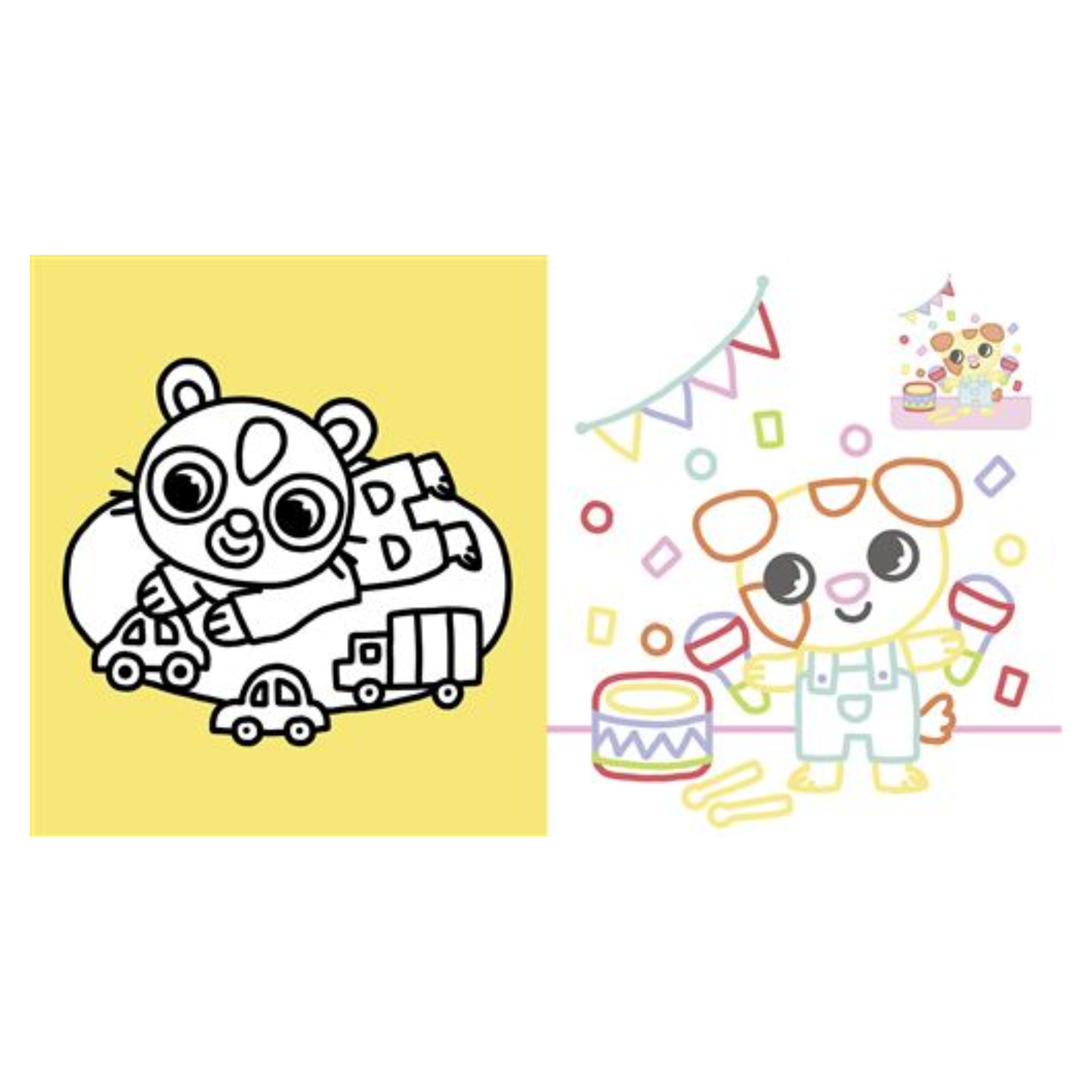 Coloriages à bords pailletés : Ninon le chaton