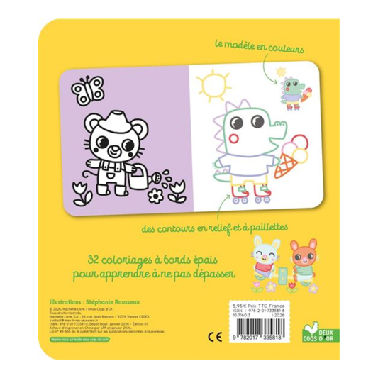 Coloriages à bords pailletés : Ninon le chaton