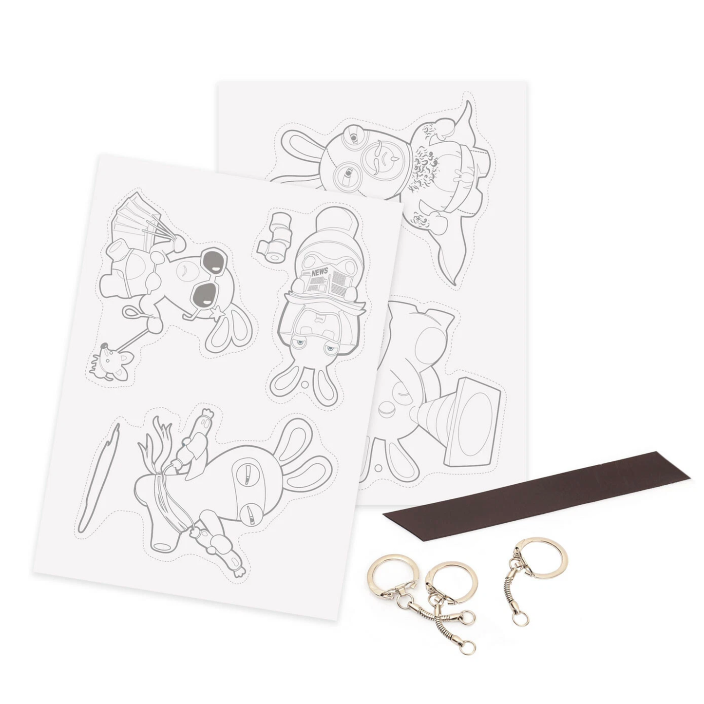 Kit plastique dingue porte-clés et magnets - Les lapins crétins