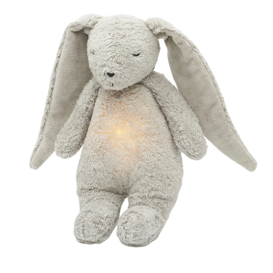 Moonie – Peluche lapin avec sons & lumières - Gris minéral - BB&Co